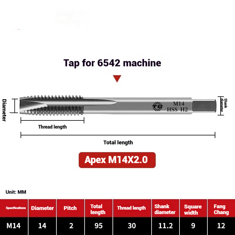 1089-Machine taps stainless steel special spiral apex straight flute taps fine-tooth tapping high-speed steel tapping drills Shandong Denso Pricision Tools Co.,Ltd.